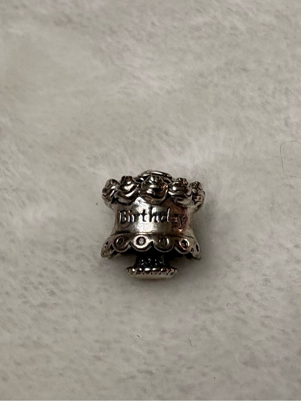 Authentic Pandora Happy Birthday Cake Charm 791289 Retired Sterling Silver Birth - Picture 3 of 7